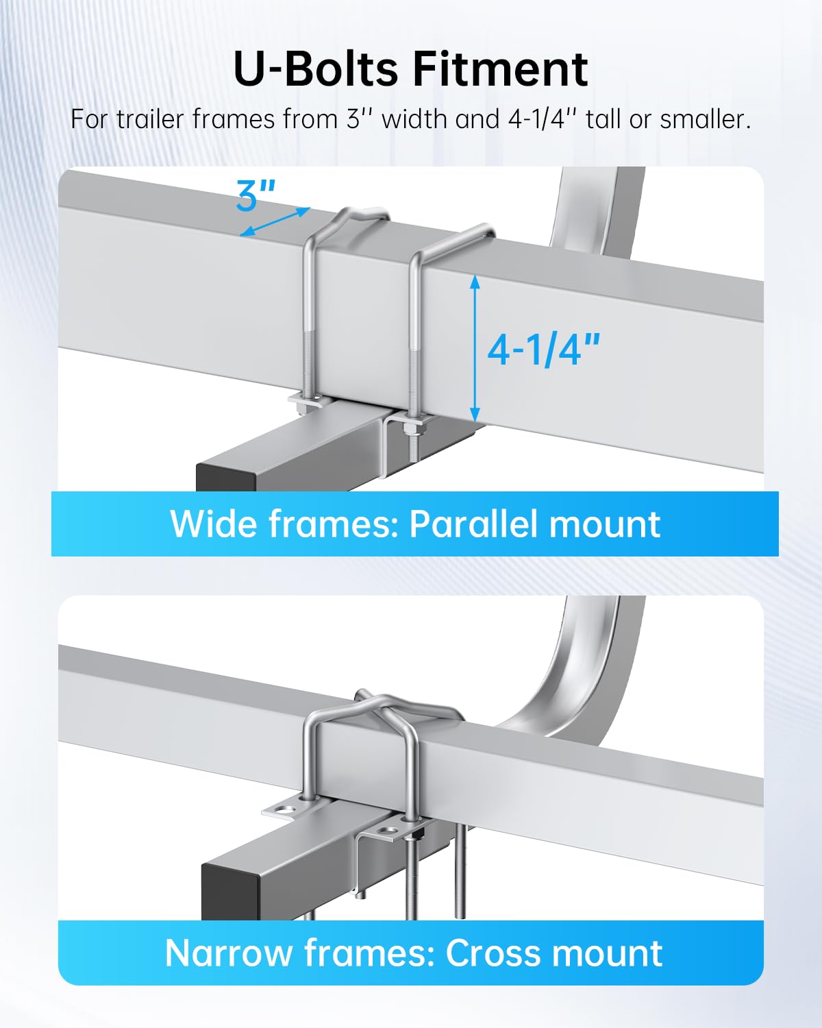 Jy Performance 57 In Boat Trailer Guides Bunk Carpeted, Adjustable Boat Guide-On Hot Dip Galvanized Finish For Ski Boat, Fishing