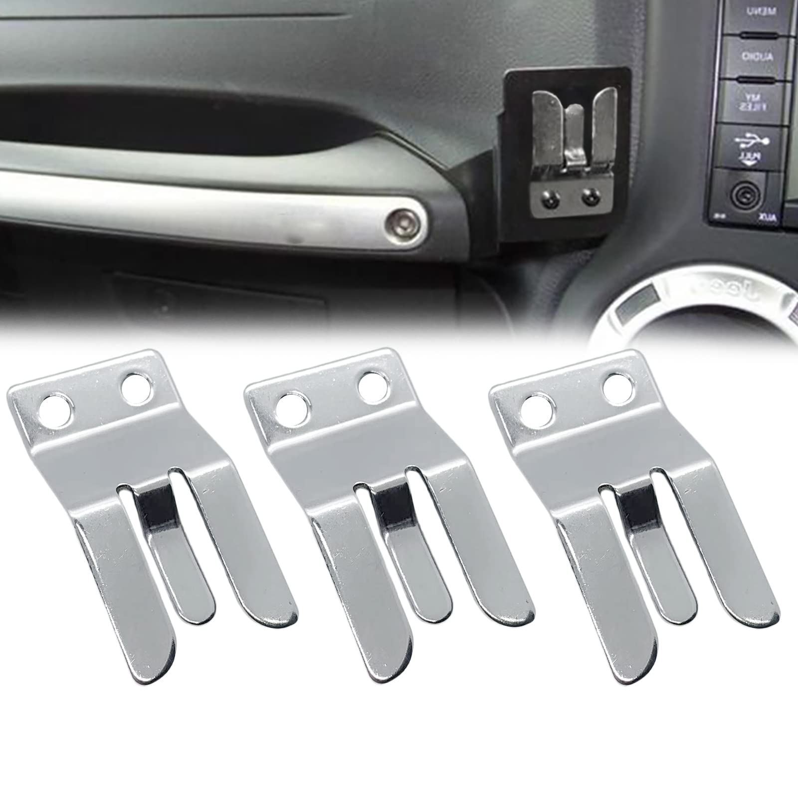 Boat Stainless Steel CB/Ham VHF Radio Microphone Clip Holder for Marine Jet Yacht RV, 1 x 1-7/8, Compatible with Yaesu MH-48 FT8