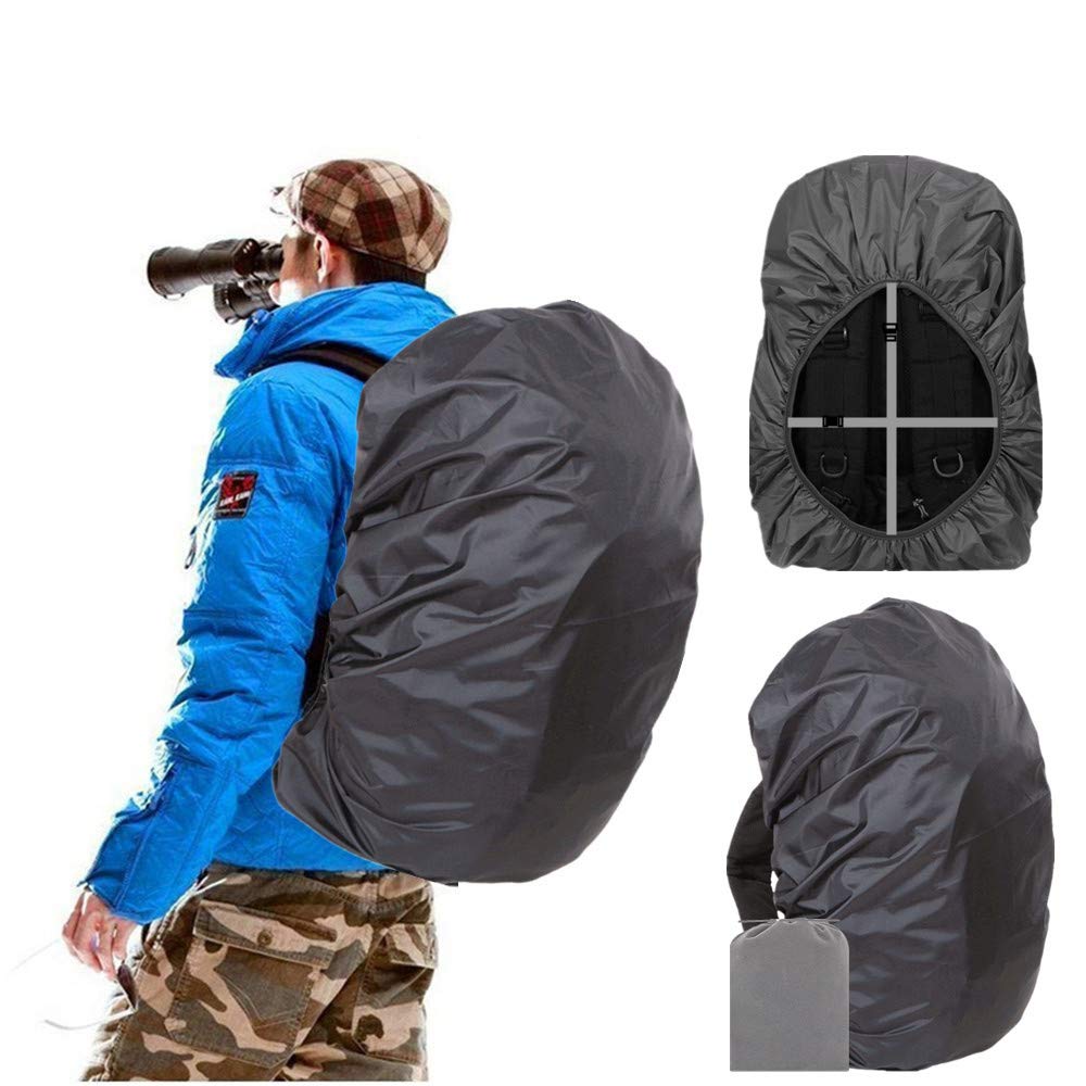 Joy Walker Backpack Rain Cover Waterproof Breathable Suitable For Hiking/Camping/Traveling (Black, Middle (For 30-40L Backpack))
