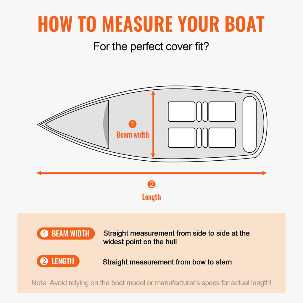 Vevor Boat Cover, 16'-18.5' Trailerable Waterproof Boat Cover, 600D Marine Grade Pu Oxford, With Motor Cover And Buckle Straps,