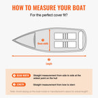 Vevor Boat Cover, 16'-18.5' Trailerable Waterproof Boat Cover, 600D Marine Grade Pu Oxford, With Motor Cover And Buckle Straps,