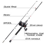 Sougayilang Conventional Reel And Fiberglass Fishing Rod Combo, Medium Heavy For Catfish Angling
