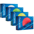 Maxfli Softfli Gold Golf Balls, 48-Pack (12 Gloss White, 12 Gloss Yellow, 12 Matte Green, 12 Matte Red) - Soft Feel, High Visibi