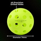 Yotiger Pickleball Balls, 12 Pack 40 Holes Outdoor Pickleball Balls, High Visibility And Bounce, Stylish And Durable Pickleball