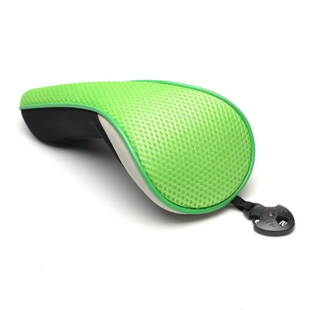 Plusker 4Pcs/Set Golf Club Neoprene Hybrid Head Covers Green With Interchangeable Number Tag