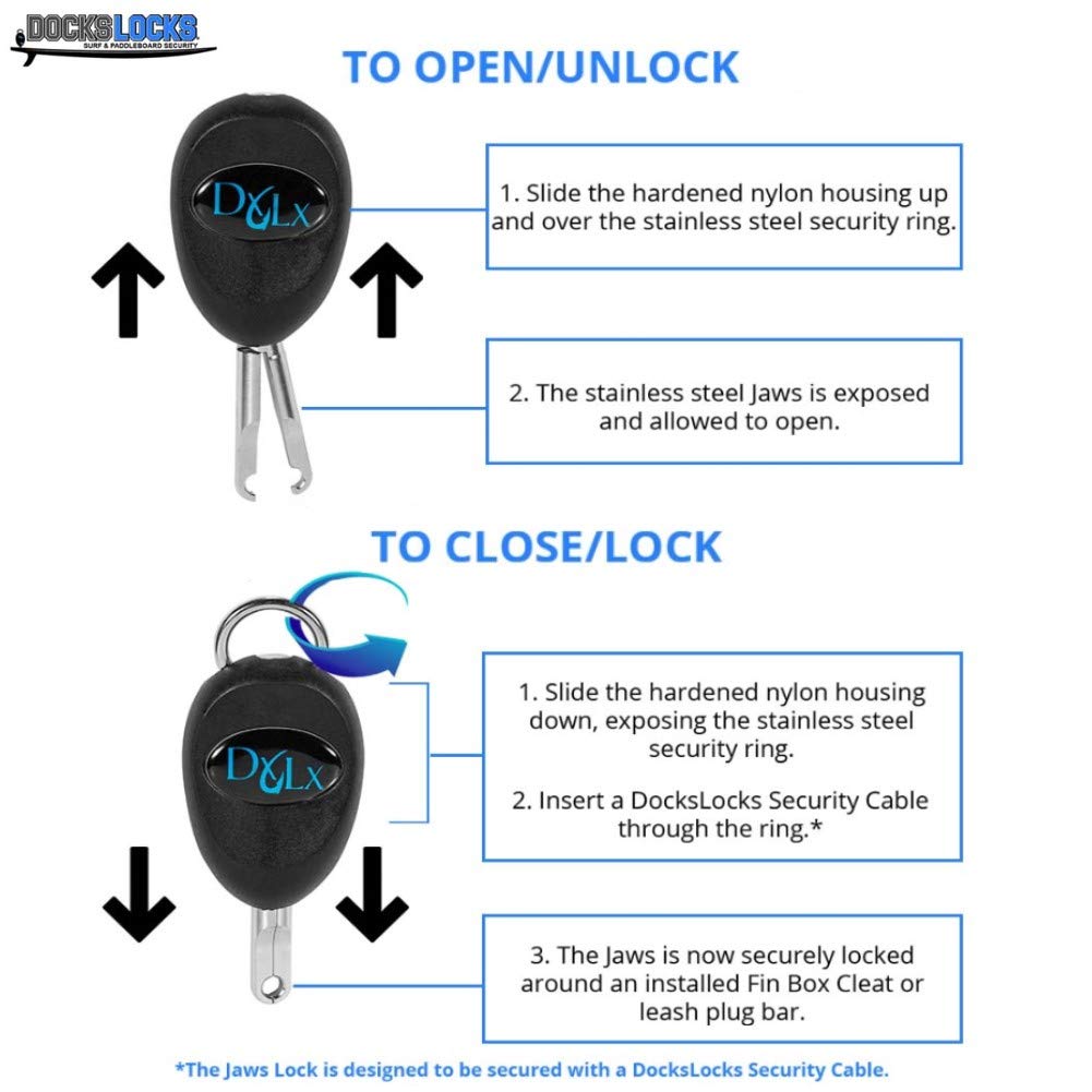 Dockslocks Sup Paddleboard And Surfboard Lock Anti-Theft Security System