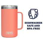 Yeti Rambler 24 Oz Mug, Vacuum Insulated, Stainless Steel With Magslider Lid, Coral
