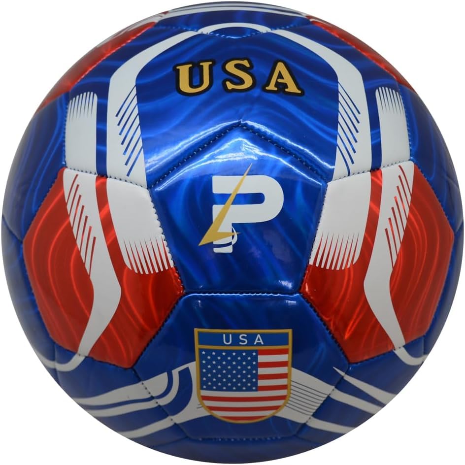 PLAYPRO Country Training Soccer Ball: World Edition (USA - Blue, 2)