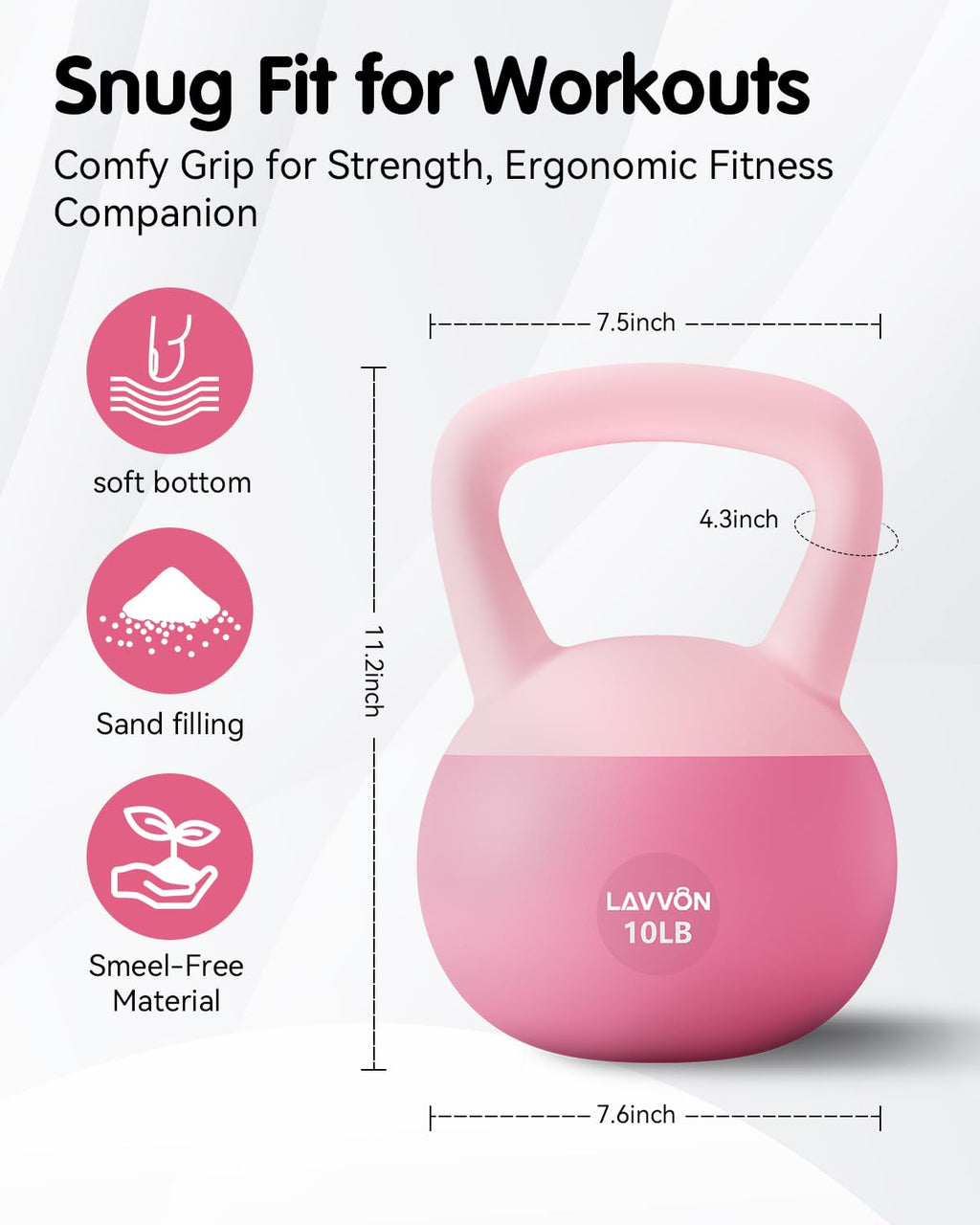 Soft Kettlebell - Cushioned Impact-Resistant Base and Anti-Slip, Kettle bell Anti-Slip Grip Weight for Home Workouts, Safe Stren