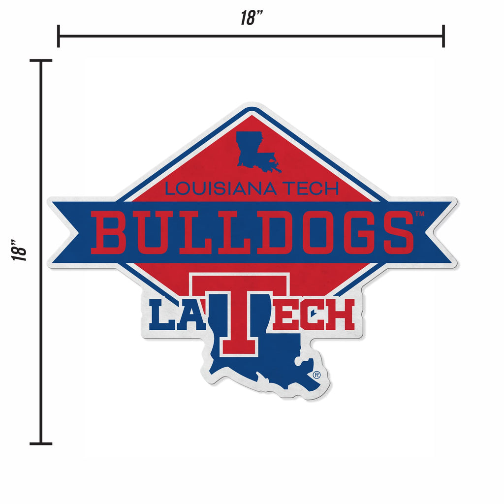 Rico Industries Ncaa Louisiana Tech Bulldogs Diamond Shape Cut Pennant - Home And Living Room D  Cor - Soft Felt Ez To Hang