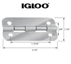 Igloo Cooler Heavy Duty Stainless Steel Hinges For Ice Chests (Set Of 3)