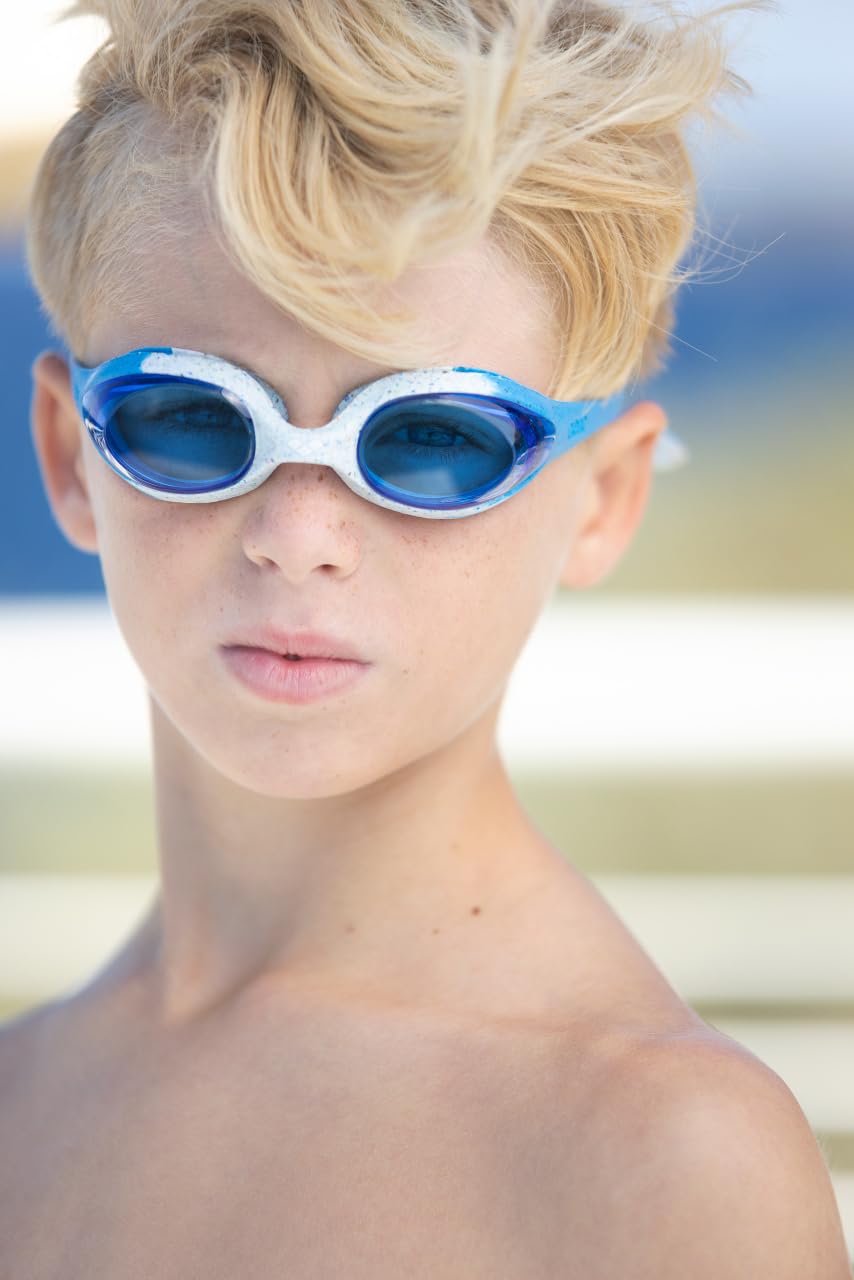 Arena Unisex Spider Junior Youth Swim Goggles For Boys And Girls, Black / White / Clear, Non-Mirror Lens