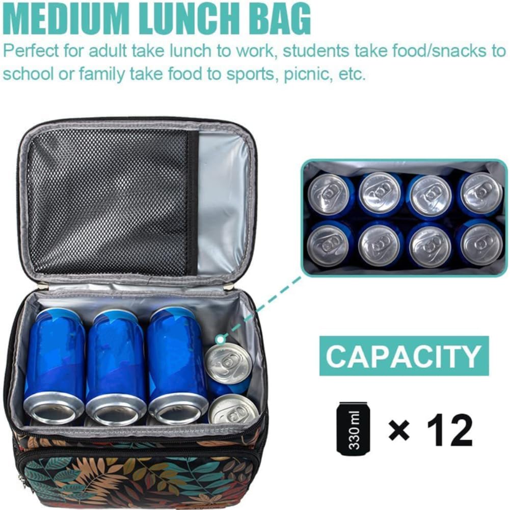 Gaderth Cooler Bag, Collapsible Cooler Bag, Large Lunch Bag 12 Can (10L), Insulated Leakproof Soft Sided Cooler Bag, Portable Be