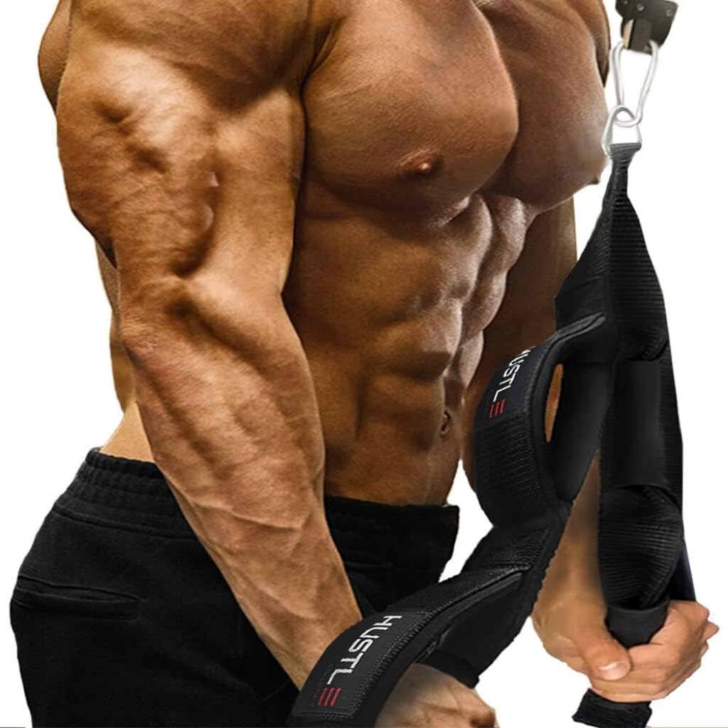 Hustle Athletics Tricep Rope Cable Attachments For Gym Use - Perfect Gym Equipment For Home/Gym Accessories - Multi Workout Rope