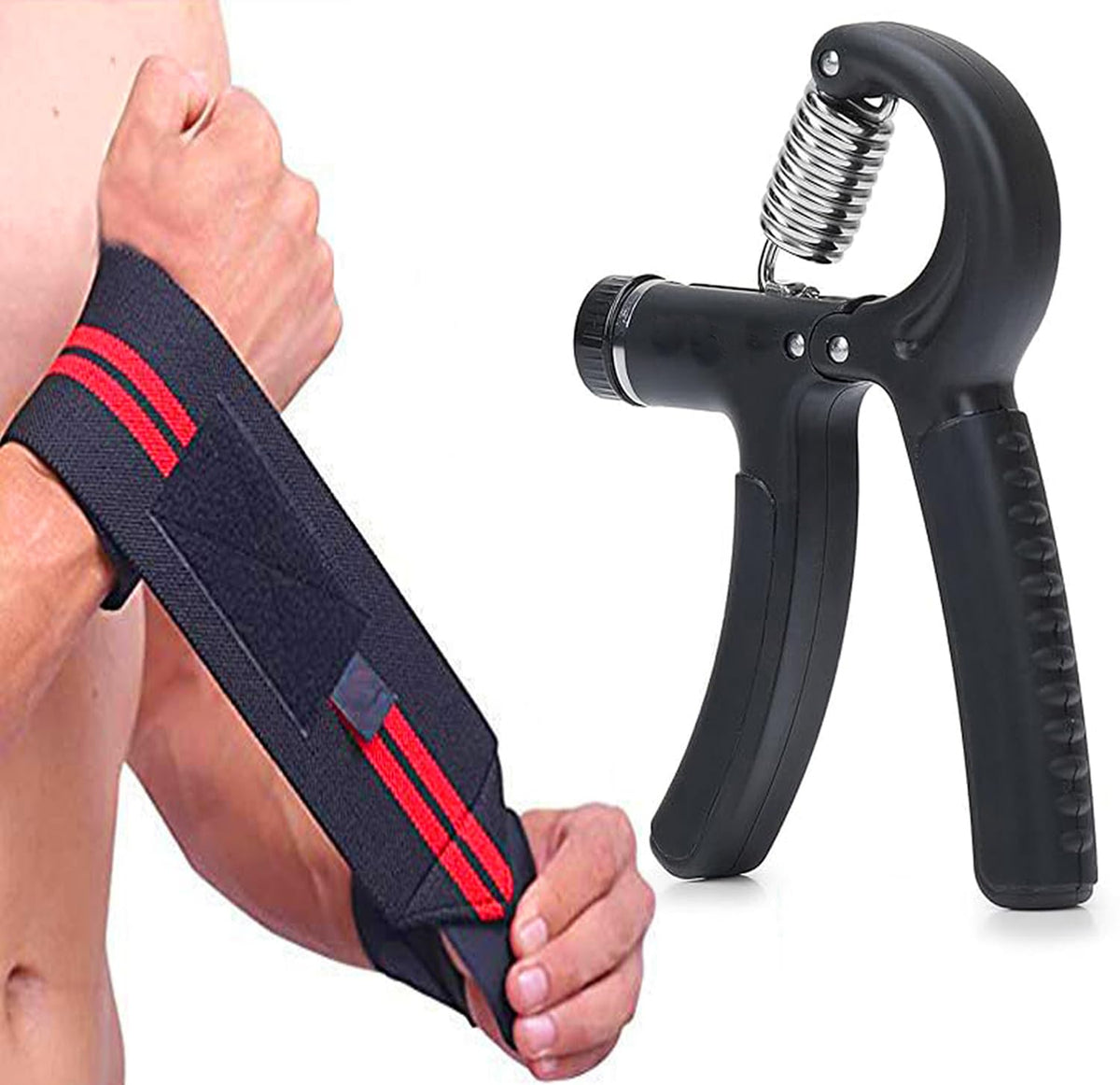 Wrist Support with Hand Gripper Heavy Duty Thumb Loop for Power lifting for Men Hand Band Strap for Man Accessories for Men Work