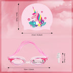 4 Pieces Swim Cap Kids Unicorn Silicone Waterproof Age 2-12 Cute Swim Caps With Goggles For Long And Short Hair Kids Children Bo