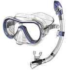 Seac Set Giglio Dry Valve, Snorkeling Set With Underwater Mask And Snorkel, Blue, Standard
