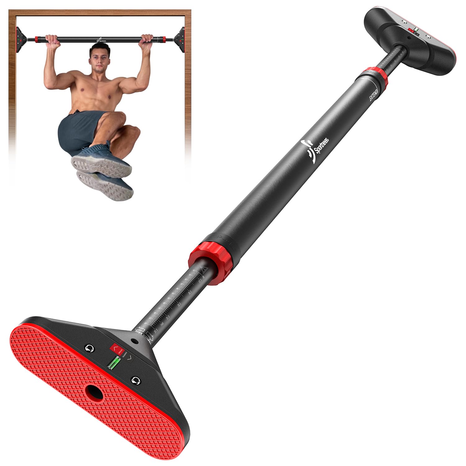 Pull Up Bar For Doorway: Sportneer Strength Training Pull-Up Bars Without Screw - Adjustable Width Locking Mechanism Chin Up Bar