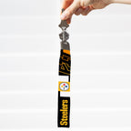 Rico Industries Nfl Football Pittsburgh Steelers Standard Wrist Lanyard Key Chain, Cute Wristlet Strap Keychain Holder For Women