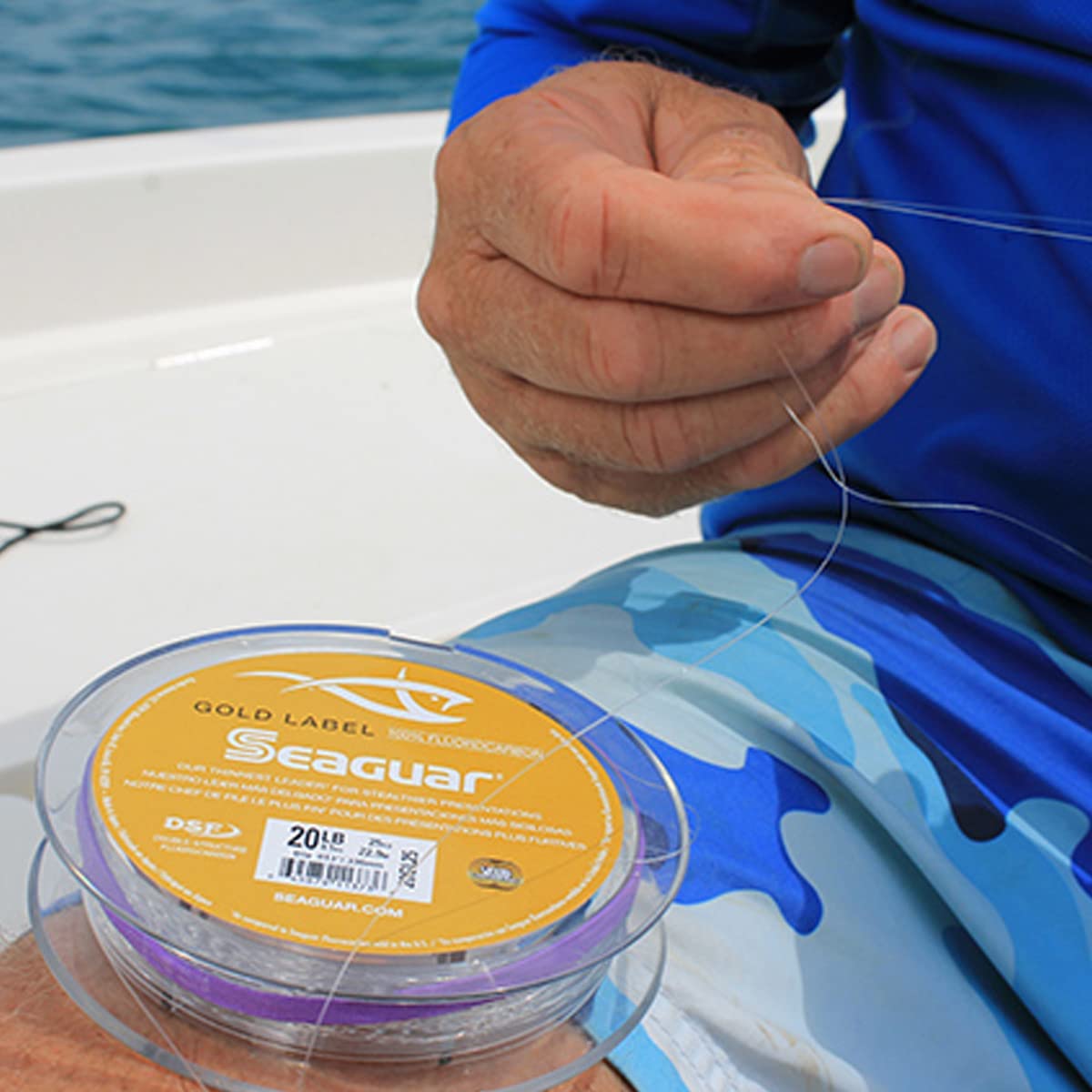 Seaguar Gold Label 100% Fluorocarbon Fishing Line Leader, 40Lb Break Strength, 50Yds, Clear - 40Gl50