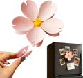 Galv Pink Cherry Blossom Cute Bag Clip Set, Decorative Magnetic Fridge Magnets, Sets Of Fun Food Sealing Clips (1 Flower, 5 Clip
