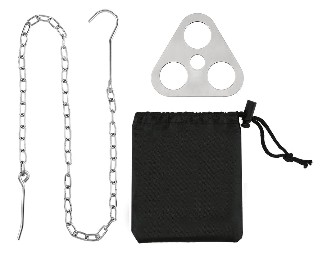 Ds. Distinctive Style Camping Tripod Board Turn Branches Into Stainless Steel Campfire Tripod With Adjustable Chain Camp Grill A