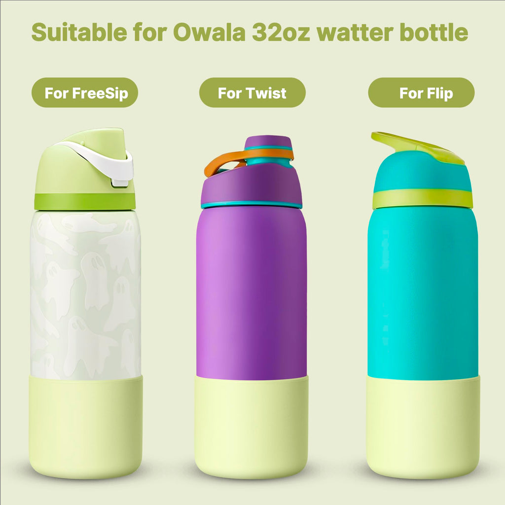 Diumepo Silicone Boot for Owala 32 oz Water Bottle, Anti-Slip Protective Sleeve, Boot Bottom Base (Green)