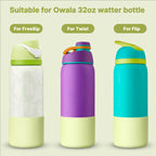 Diumepo Silicone Boot for Owala 32 oz Water Bottle, Anti-Slip Protective Sleeve, Boot Bottom Base (Green)