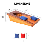 Gse Mini 10''X5'' Tabletop Cornhole Toss Game Set With 8 Bean Bags, Wooden Desktop Cornhole Game Set For Travel, Office Desk. Mi