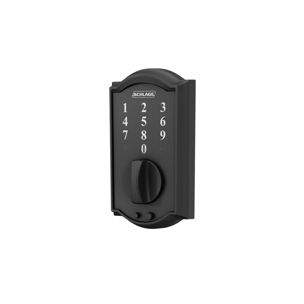 Schlage Be375 Cam 622 Touch Camelot Deadbolt, Electronic Keyless Entry Lock, Matte Black