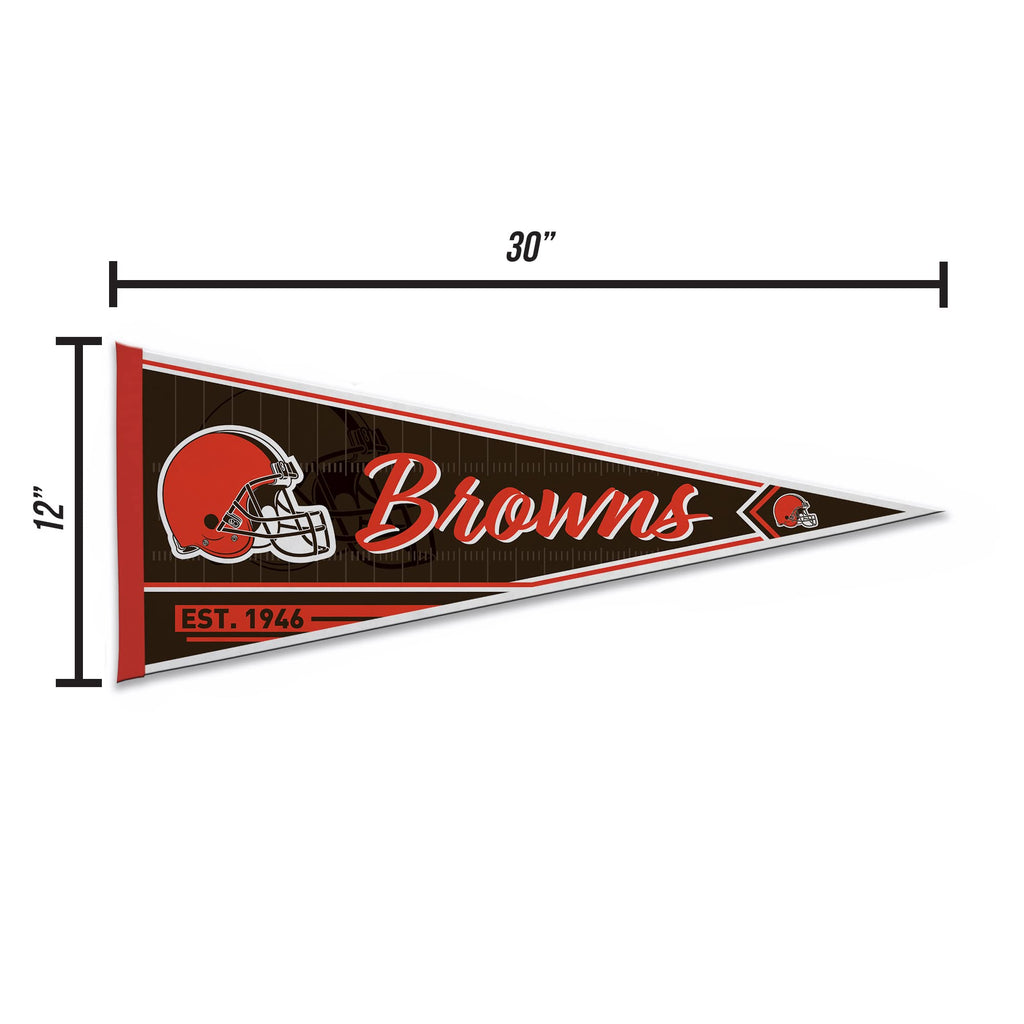 Rico Industries Nfl Football Cleveland Browns Classic 12'' X 30'' Felt Wall D  Cor Pennant - Great For Home/Bed Room/Man Cave D
