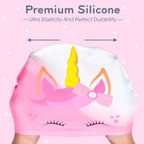 2 Pcs Kids Swim Cap Silicone Swimming Cap For Boys Girls (Age 3-12) Cover Ears Waterproof Bathing Cap Keep Hair Dry Swimming Hat