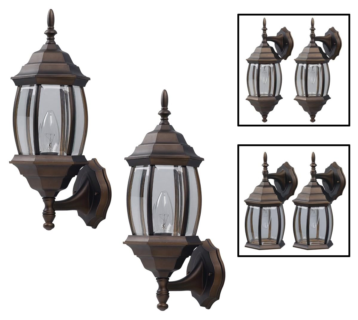 Canarm Iol73Torb Outdoor Lantern Twin Pack, Oil Rubbed Bronze