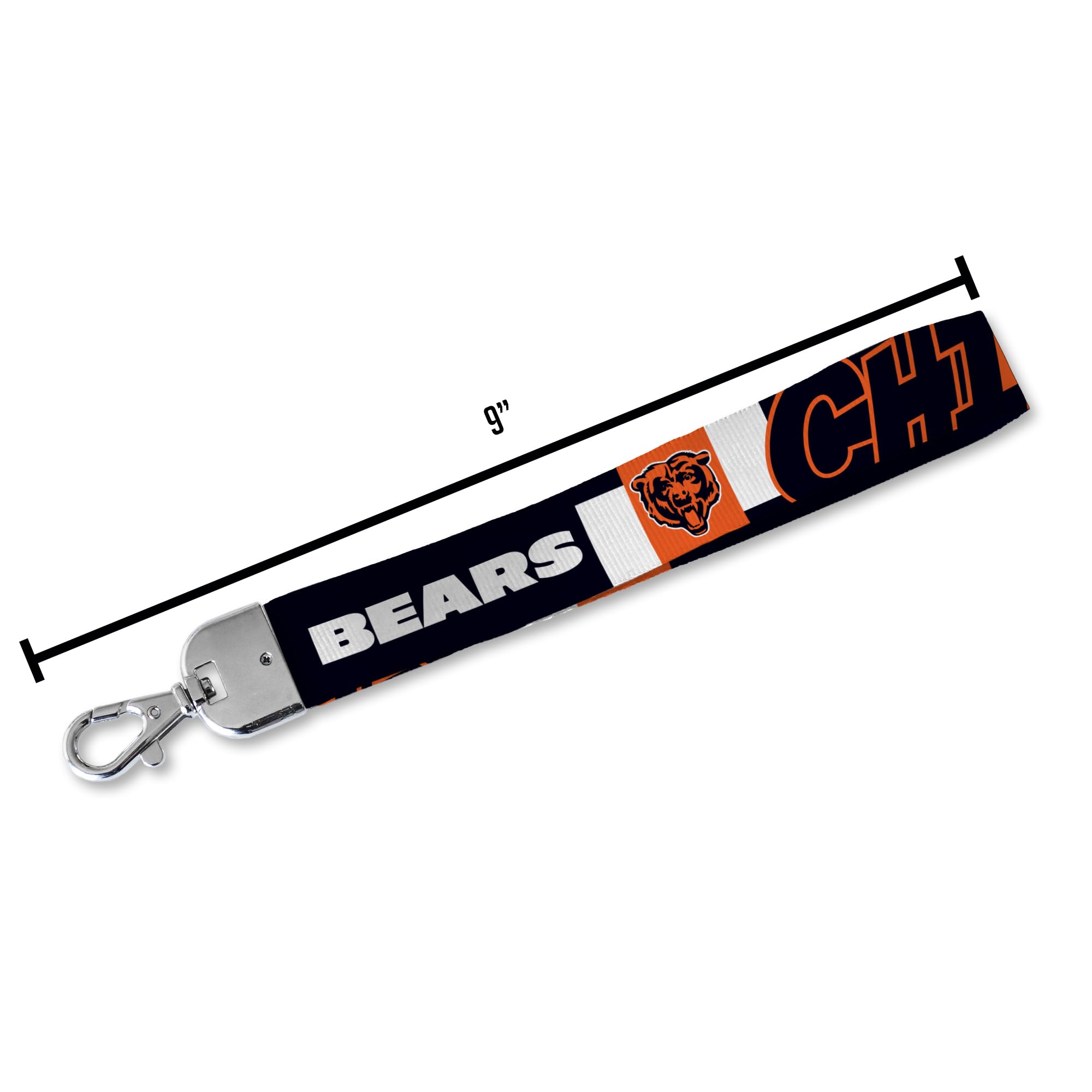 Rico Industries Nfl Football Chicago Bears Standard Wrist Lanyard Key Chain, Cute Wristlet Strap Keychain Holder For Women Men C
