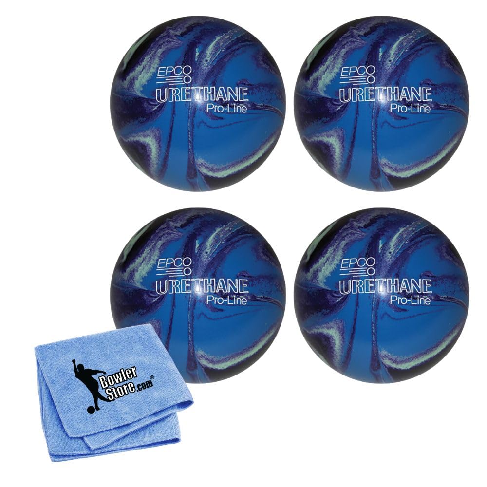 EPCO Candlepin Bowling Ball- Urethane Pro-Line - Purple, Blue & Mint (4 1/2 inch- 2lbs. 7oz.) 4 Balls