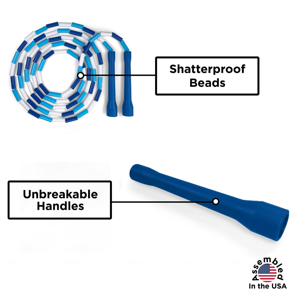 Beaded Kids Exercise Jump Rope - Segmented Skipping Rope For Kids - Durable Shatterproof Outdoor Beads - Light Weight And Tangle
