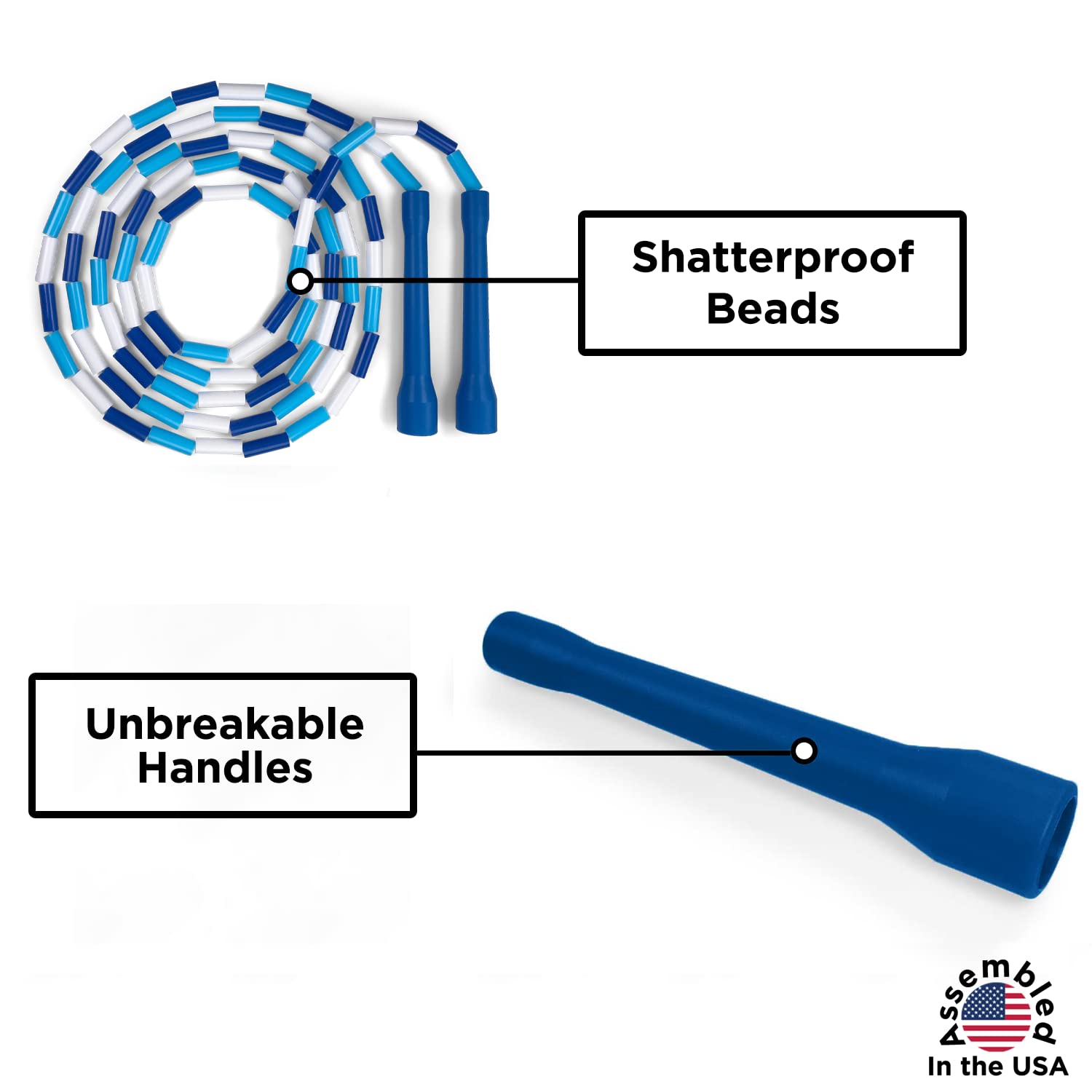 Beaded Kids Exercise Jump Rope - Segmented Skipping Rope For Kids - Durable Shatterproof Outdoor Beads - Light Weight And Tangle