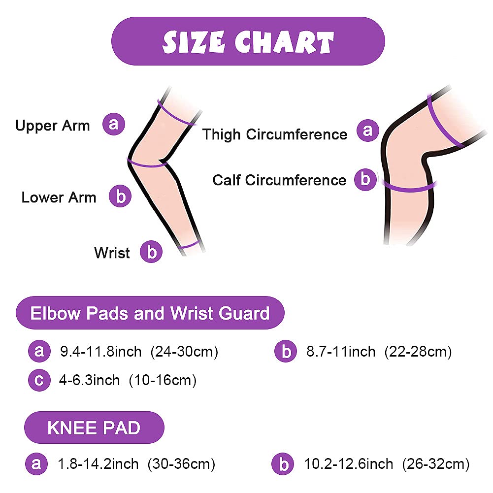 Kids Protective Gear Set Wemfg Knee Pads For Kids 7-13 Years Knee And Elbow Pads With Wrist Guards 3 In 1 For Skating Cycling Bi