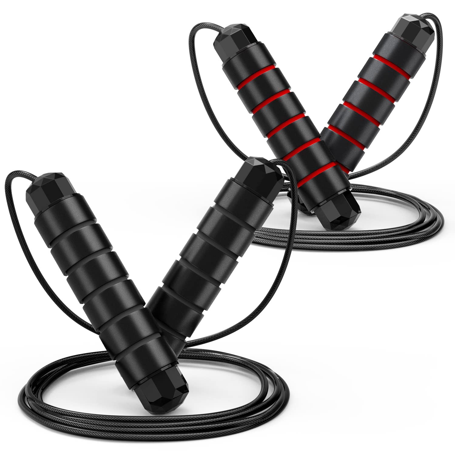 Jump Rope, Tangle-Free Rapid Speed Cable With Ball Bearings For Women, Men, And Kids, Adjustable Steel Workout With Foam Handles