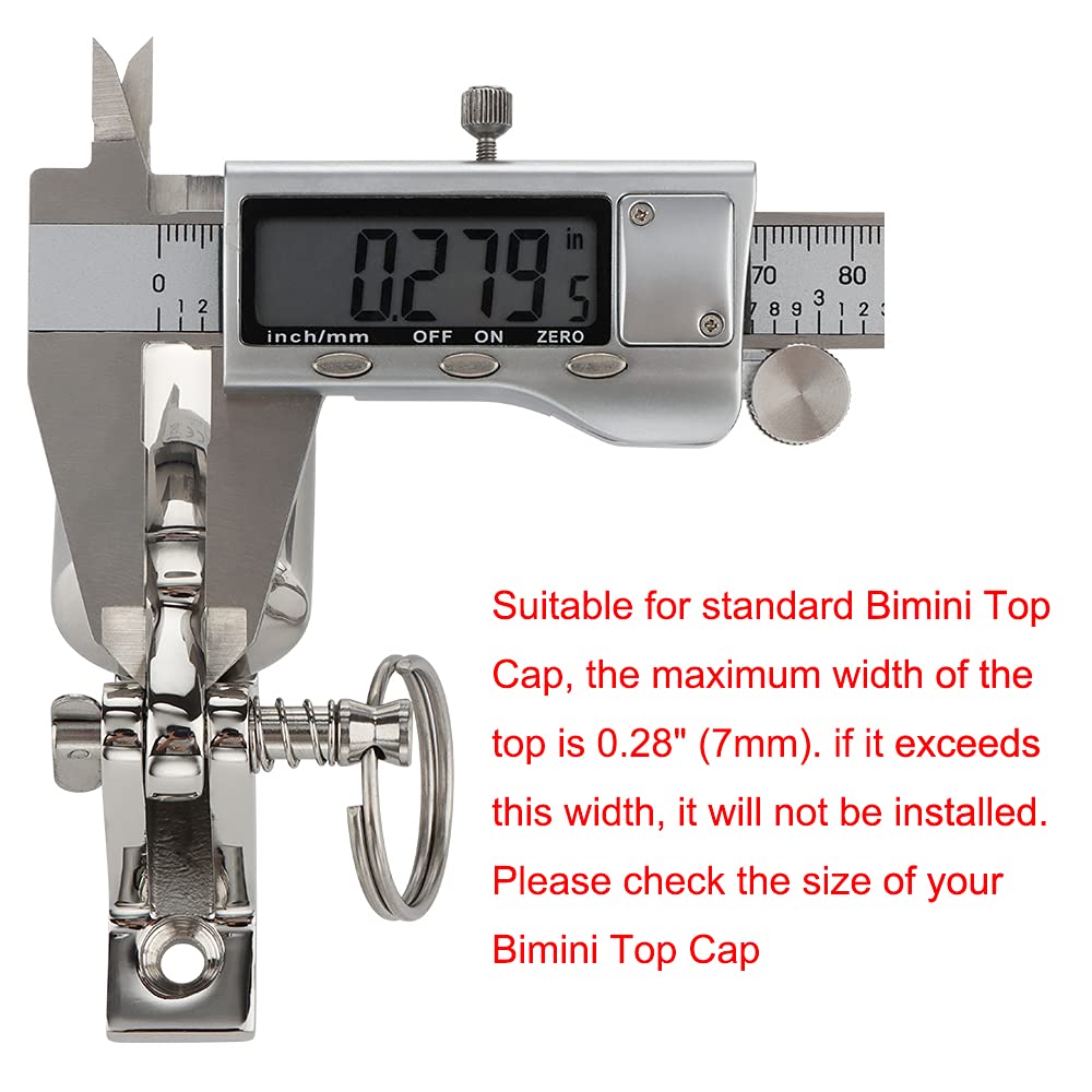 Vturboway 4 Pack Bimini Top Deck Hinge With Pin And Ring, 316 Stainless Steel, Free Installation Screws