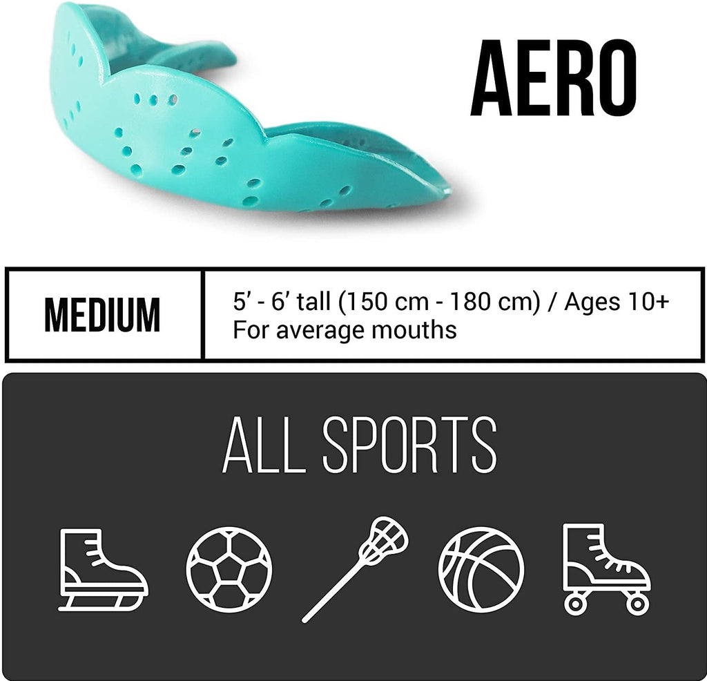 Sisu Aero Medium Mouthguard, Intense Red - 1.6Mm Thin - Custom-Molded Fit - Slim Design - Remoldable Up To 20 Times - For Team S