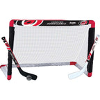 Franklin Sports Carolina Hurricanes Mini Hockey Set - Knee Hockey Goal, Ball, & 2 Hockey Stick Combo Set - Mini Goal Net - Nhl O
