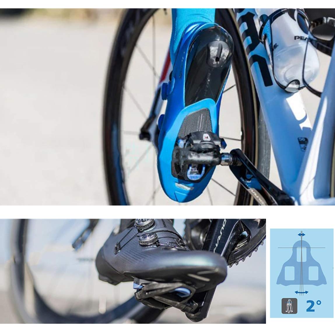 Bicycle Cleat Set Self-Locking 2 Degree Float Road Bike Cycling Pedal Plate Cleats Fit For Compatible With Shimano Sh-12 Spd-Sl