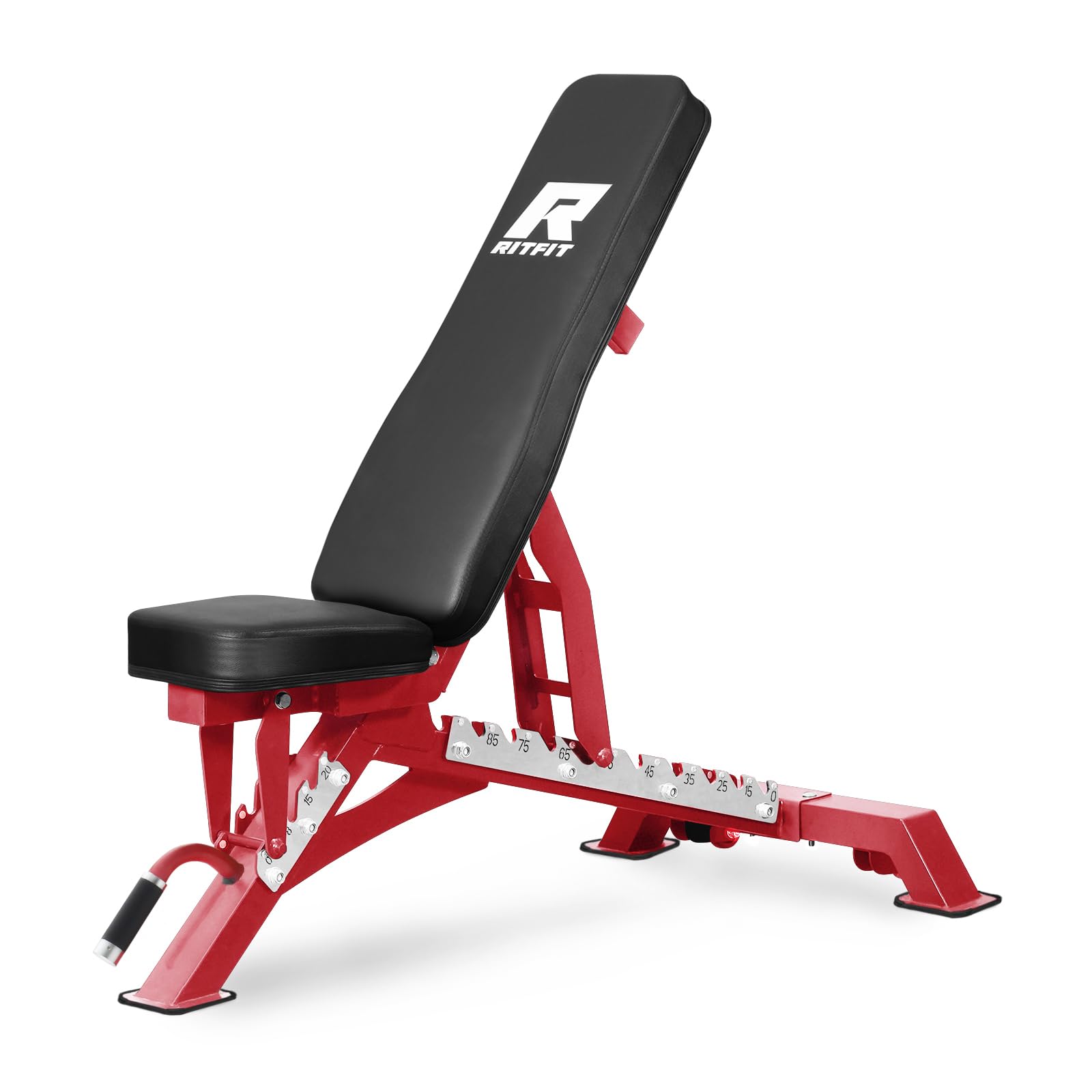 RITFIT Adjustable Weight Bench with Multiple Back Positions for Full Body Workouts, Incline, Decline, and Flat Settings for Home