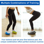 Strongtek Hedgehog Balance Pods With Hand Pump, Stability Balance Trainer Dots Plus Large Balance Pad, Core Body Balancing, Infl