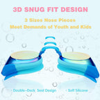 Keary 2 Pack Kids Swim Goggles Swimming Goggles For Toddler Children Girls Boys Youth, Anti-Fog Waterproof Anti-Uv Clear Vision