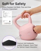 YOTTOY Soft Kettlebell,Kettlebell Anti-Slip Grip Weight for Home Workouts, Kettlebells Set Strength and Safety Guaranteed (10LB-