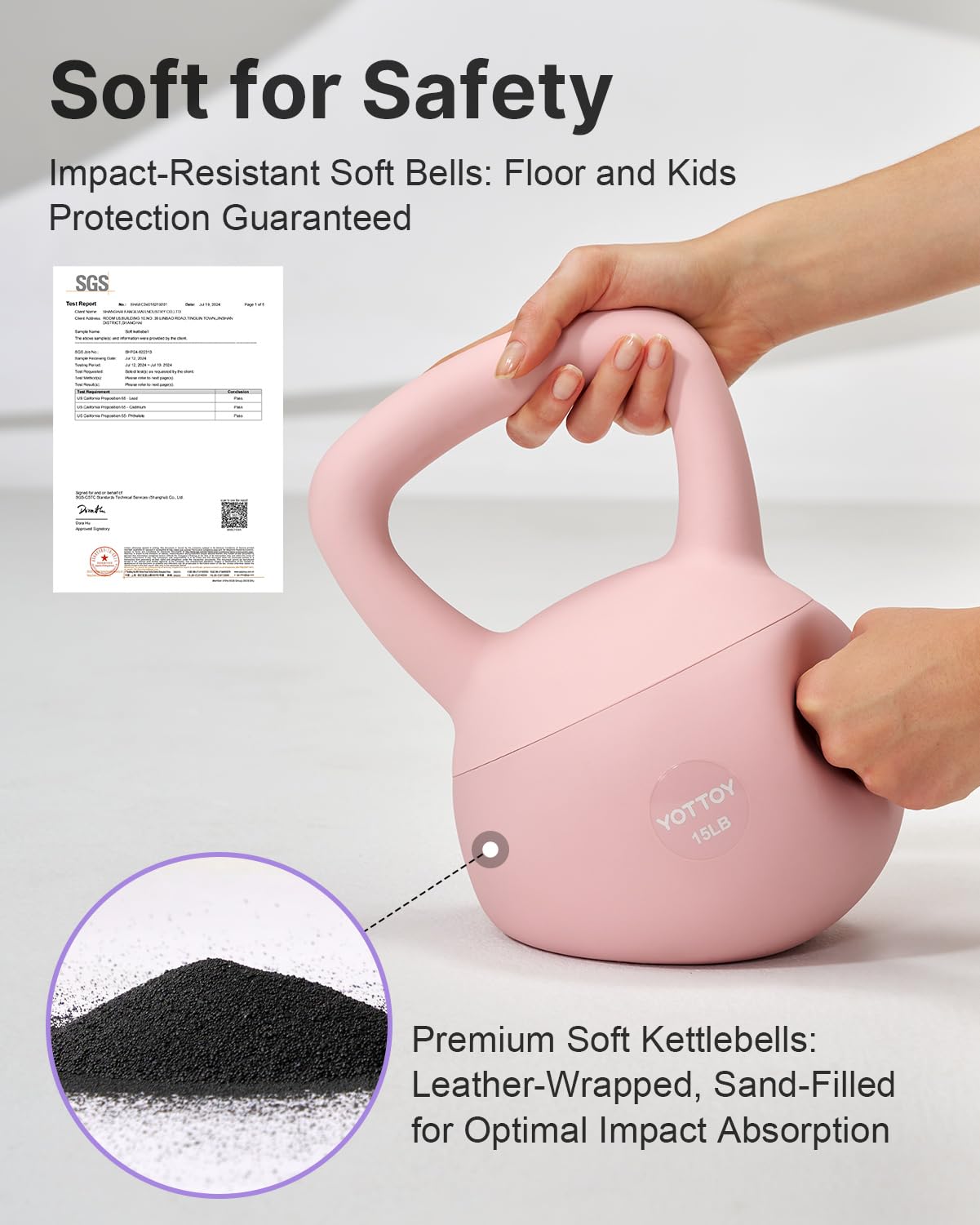 YOTTOY Soft Kettlebell,Kettlebell Anti-Slip Grip Weight for Home Workouts, Kettlebells Set Strength and Safety Guaranteed (20LB-