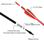 Pointdo 30Inch Carbon Arrow Fluorescence Color Targeting And Hunting Practice Arrows For Recurve And Compound Bow With Removable