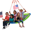 Giant 700Lb 60 Inch Saucer Tree Swing For Kids Adults - Green Weight Capacity Durable Steel Frame Waterproof Adjustable Ropes Ea